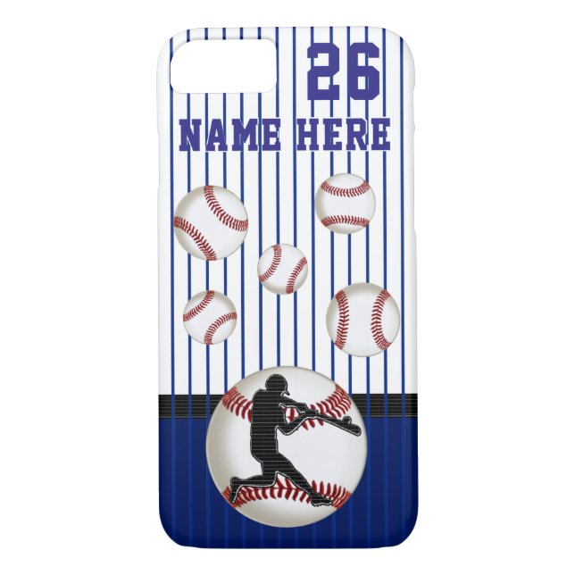 Personalized Baseball Phone Cases, Name, Number Case-Mate iPhone Case (Back)
