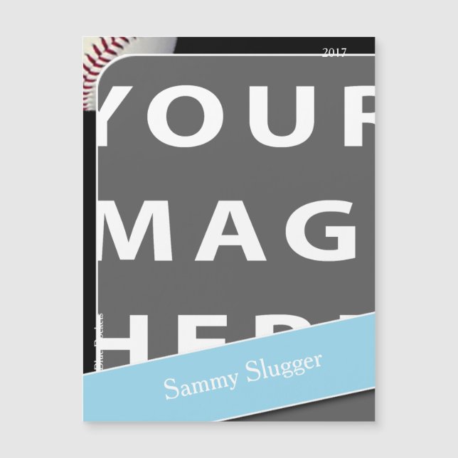 Personalized Baseball Photo Magnet (Front)