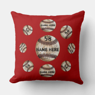 Personalized Baseball Pillows Your Text and Colour