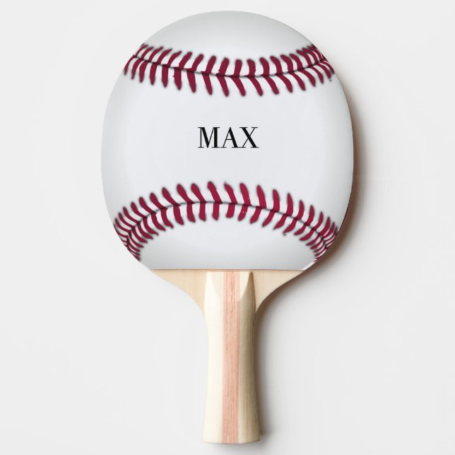 Personalized Baseball Ping Pong Paddle (Front)