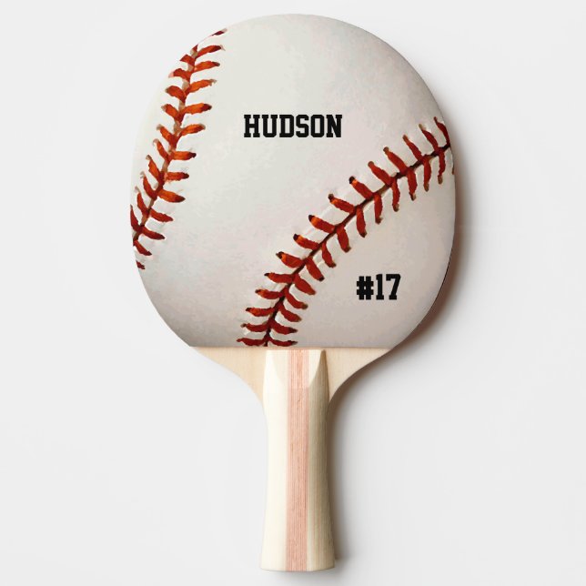 Personalized Baseball Ping Pong Paddle (Front)