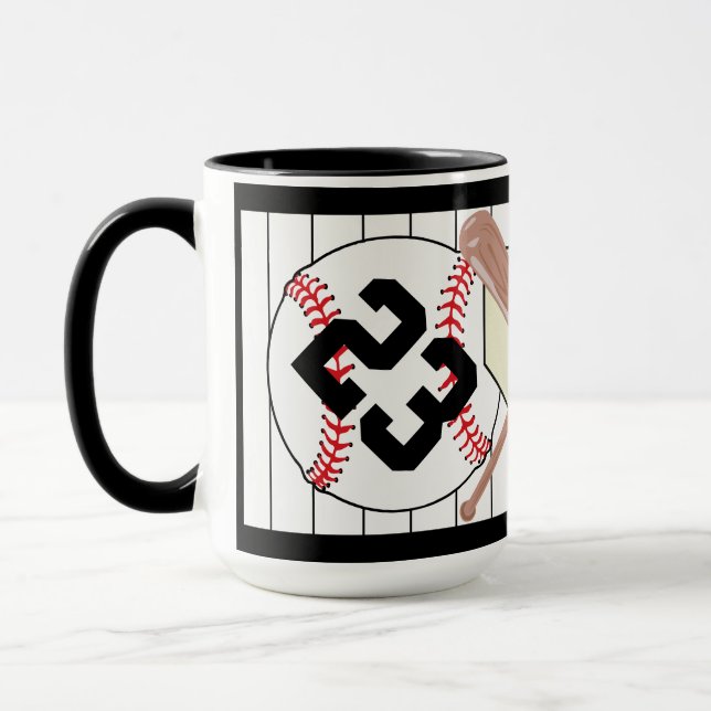Personalized Baseball Pinstripe Coffee Mug (Left)