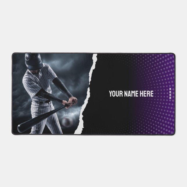 Personalized Baseball Player Desk Mat  (Front)