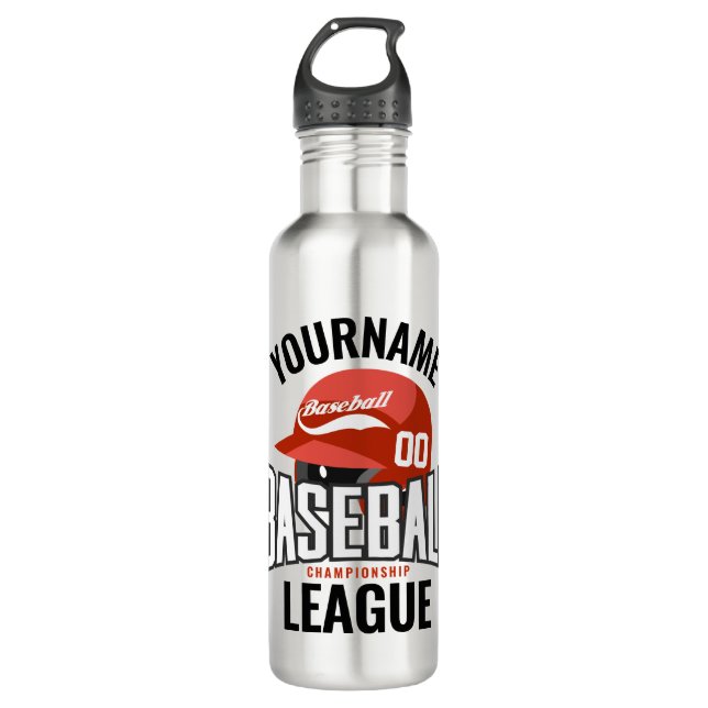 Personalized Baseball Player NAME Team Champ Club  710 Ml Water Bottle (Front)