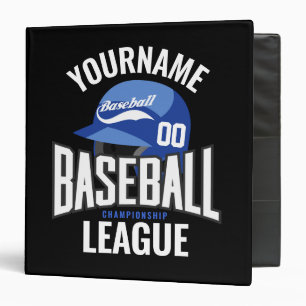 Personalized Baseball Player NAME Team Champ Club Binder