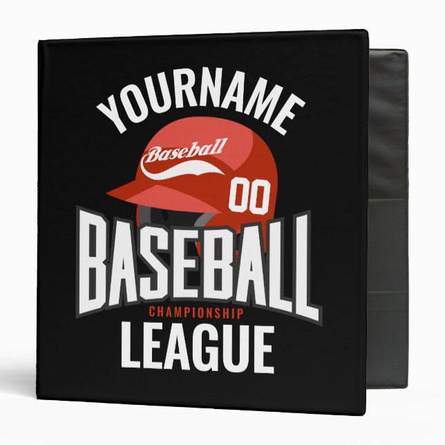 Personalized Baseball Player NAME Team Champ Club  Binder (Front/Inside)