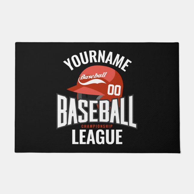 Personalized Baseball Player NAME Team Champ Club  Doormat (Front)
