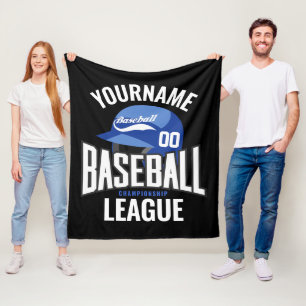 Personalized Baseball Player NAME Team Champ Club Fleece Blanket