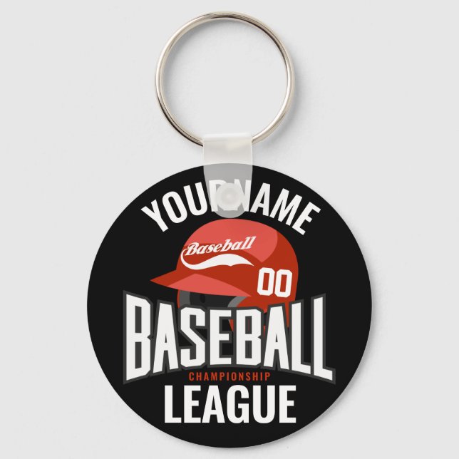 Personalized Baseball Player NAME Team Champ Club  Keychain (Front)