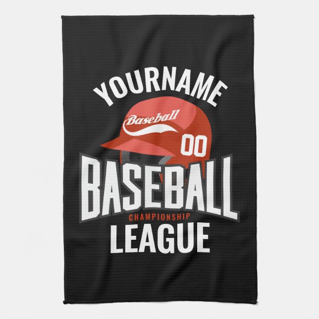 Personalized Baseball Player NAME Team Champ Club  Kitchen Towel (Vertical)