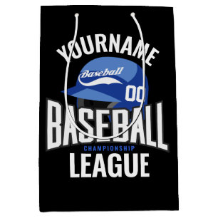 Personalized Baseball Player NAME Team Champ Club Medium Gift Bag