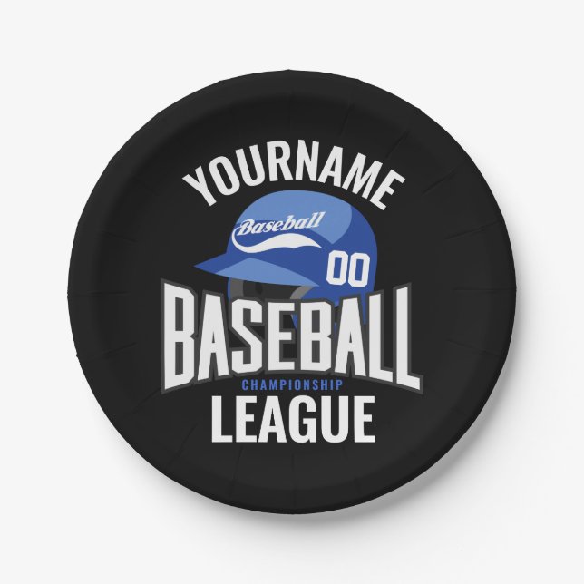 Personalized Baseball Player NAME Team Champ Club  Paper Plate (Front)