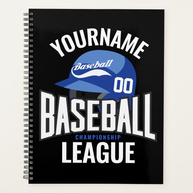 Personalized Baseball Player NAME Team Champ Club  Planner (Front)