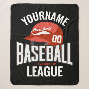Personalized Baseball Player NAME Team Champ Club  Sherpa Blanket
