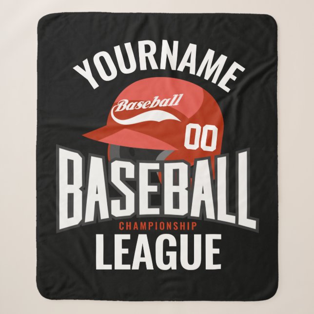 Personalized Baseball Player NAME Team Champ Club  Sherpa Blanket (Front)