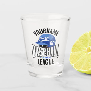 Personalized Baseball Player NAME Team Champ Club Shot Glass