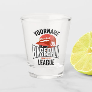 Personalized Baseball Player NAME Team Champ Club Shot Glass