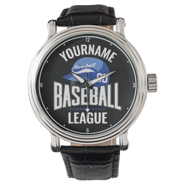 Personalized Baseball Player NAME Team Champ Club Watch (Front)