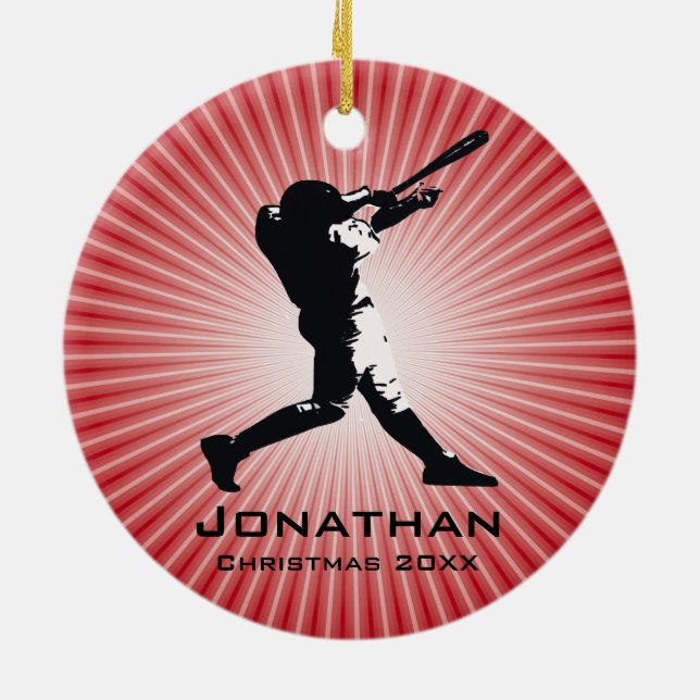Personalized Baseball Player Ornament (Back)
