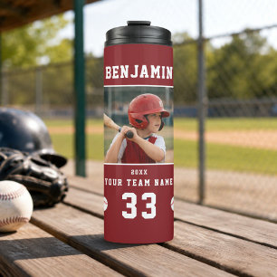 Personalized Baseball Player Photo Sports Thermal Tumbler