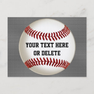 Personalized Baseball Postcards on Burnished Grey
