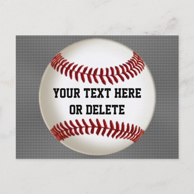 Personalized Baseball Postcards on Burnished Grey (Front)