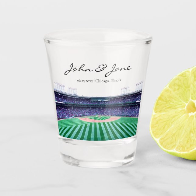 Personalized Baseball Shot Glass (Front)