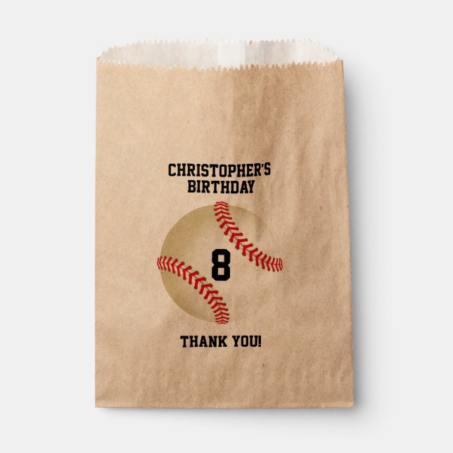 Personalized Baseball Softball Ball Favour Bag (Front)