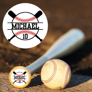 Personalized Baseball Softball Bat Knob Name Classic Round Sticker
