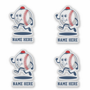 Personalized Baseball Softball Cartoon Name