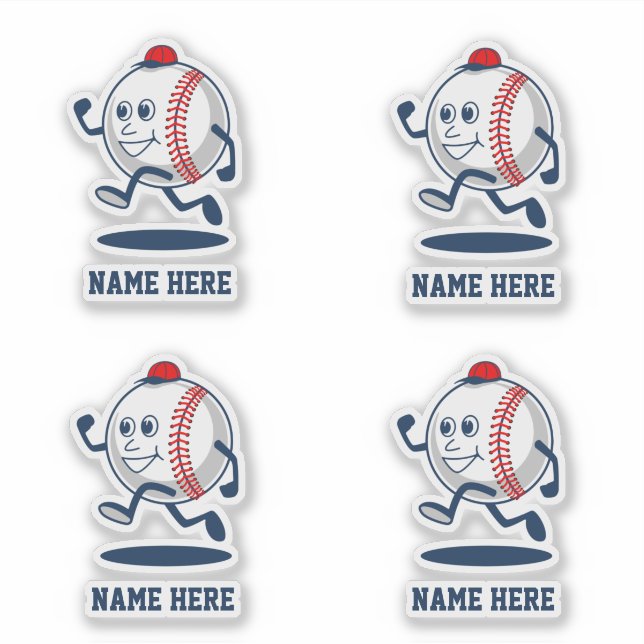 Personalized Baseball Softball Cartoon Name (Front)