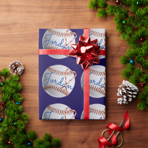 Personalized Baseball Sports Christmas  Wrapping Paper