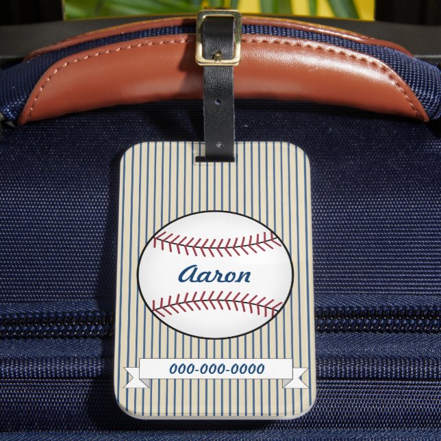 Personalized Baseball Sports Luggage Tag Gift (Front Insitu 2)
