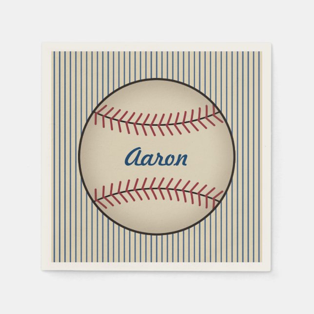 Personalized Baseball Sports Party Napkins (Front)