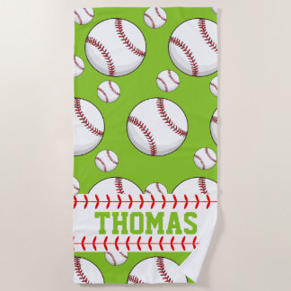 Personalized Baseball Sports Summer Beach Towel