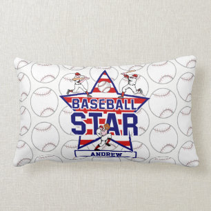 Personalized Baseball Star and stripes Lumbar Pillow