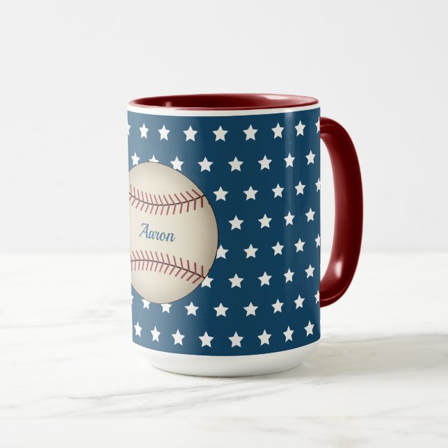 Personalized Baseball Stars Mug (Front Right)