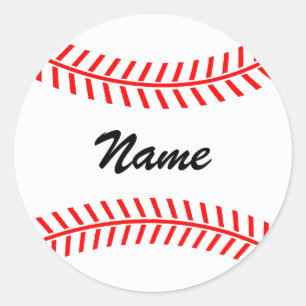 Personalized baseball stickers ball with name