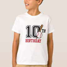 Personalized baseball t-shirt 10th birthday