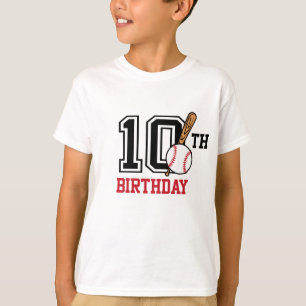 Personalized baseball t-shirt 10th birthday