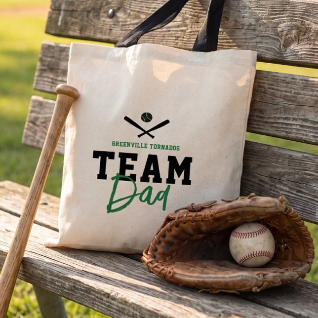 Personalized Baseball Team Dad Fathers Day Gift Tote Bag (Creator Uploaded)