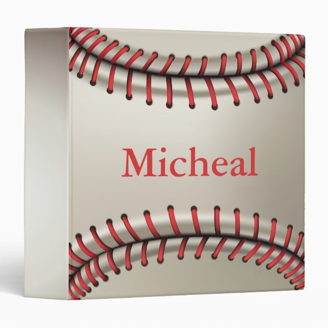 Personalized Baseball Texture 3 Ring Binder (Front/Spine)