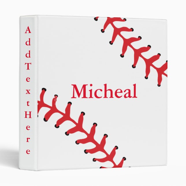 Personalized Baseball Texture 3 Ring Binder (Front/Spine)