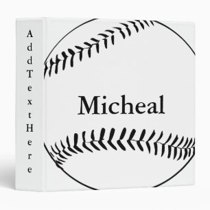 Personalized Baseball Texture 3 Ring Binder