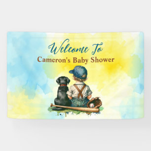 Personalized Baseball Themed Baby Shower Banner