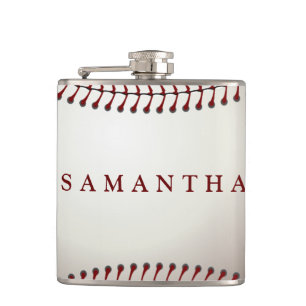 Personalized Baseball Themed Flask