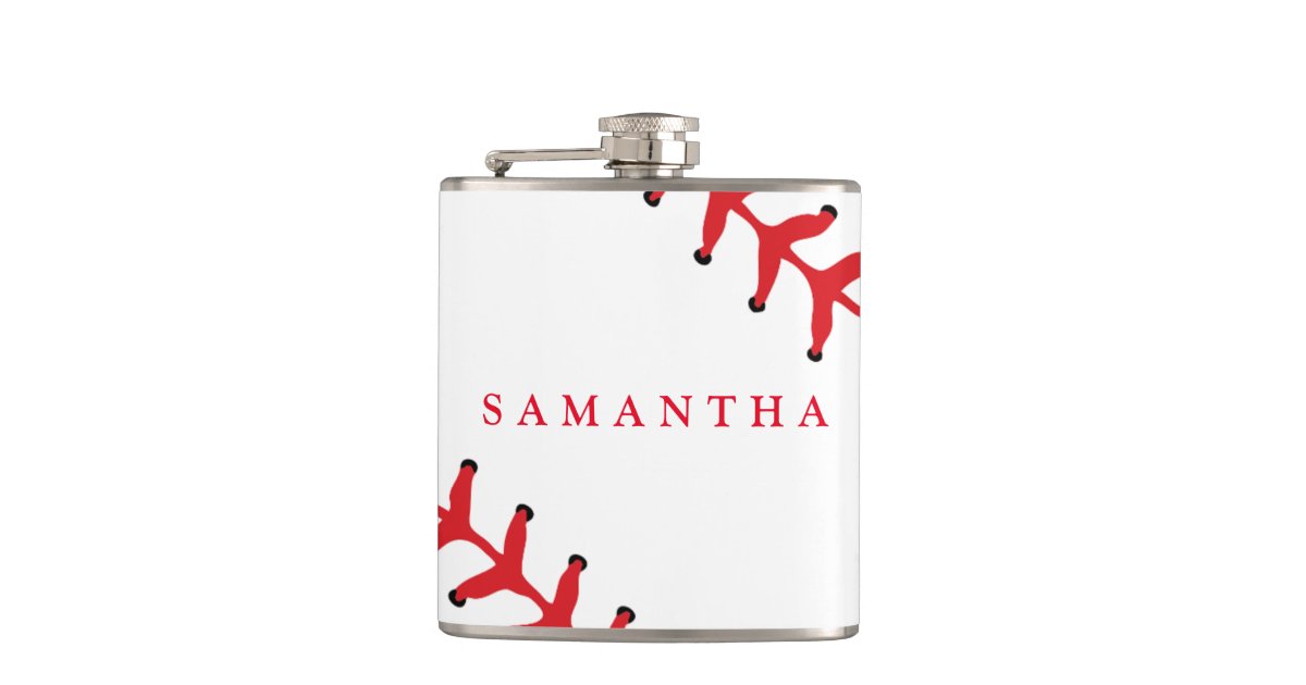 Personalized Baseball Themed Flask Zazzle