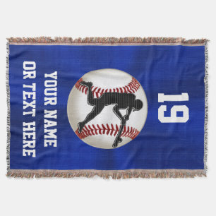 Personalized Baseball Throw Blanket for Boys