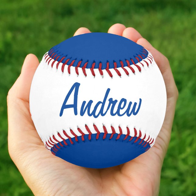 Personalized Baseball with Name Blue and White (Creator Uploaded)