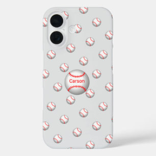 Personalized Baseball with Red Stitches iPhone 16 Case